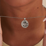 Rose June Birth Flower Silver Necklace