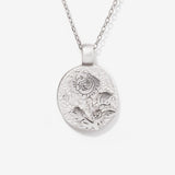 Rose June Birth Flower Silver Necklace