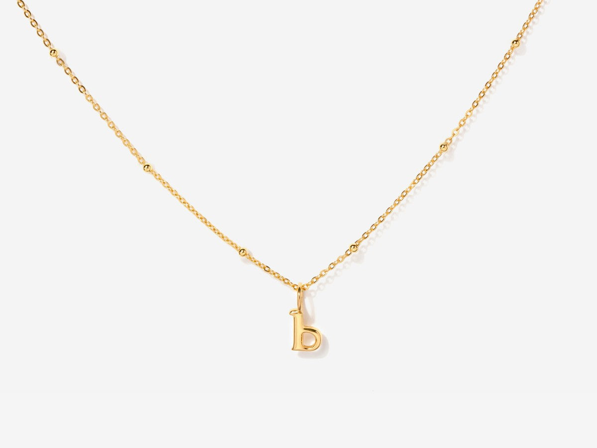 Tiny Lowercase Initial Gold Filled Necklace | Little Sky Stone