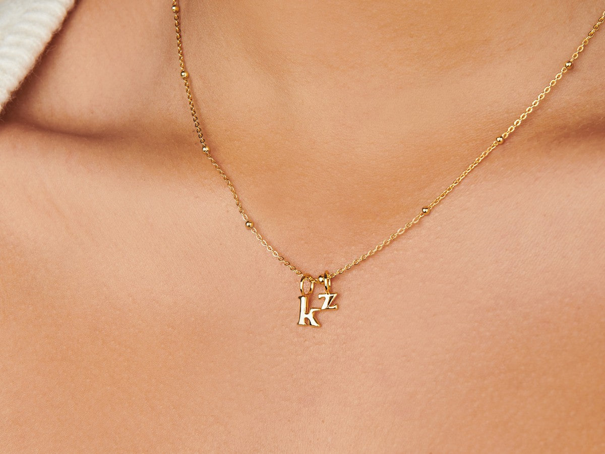 14k Diamond Lowercase Initial Necklace – YAREMA JEWELRY