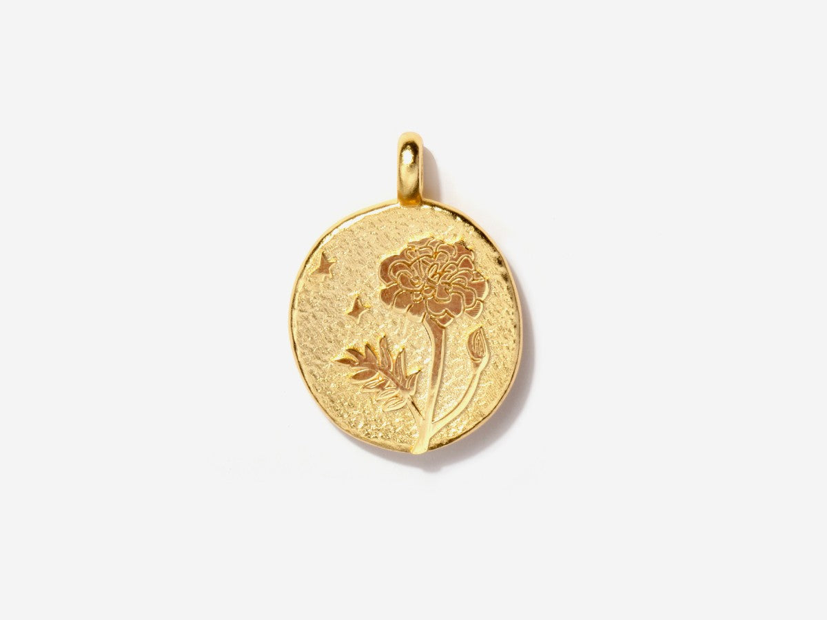 Marigold October Birth Flower Charm | Little Sky Stone
