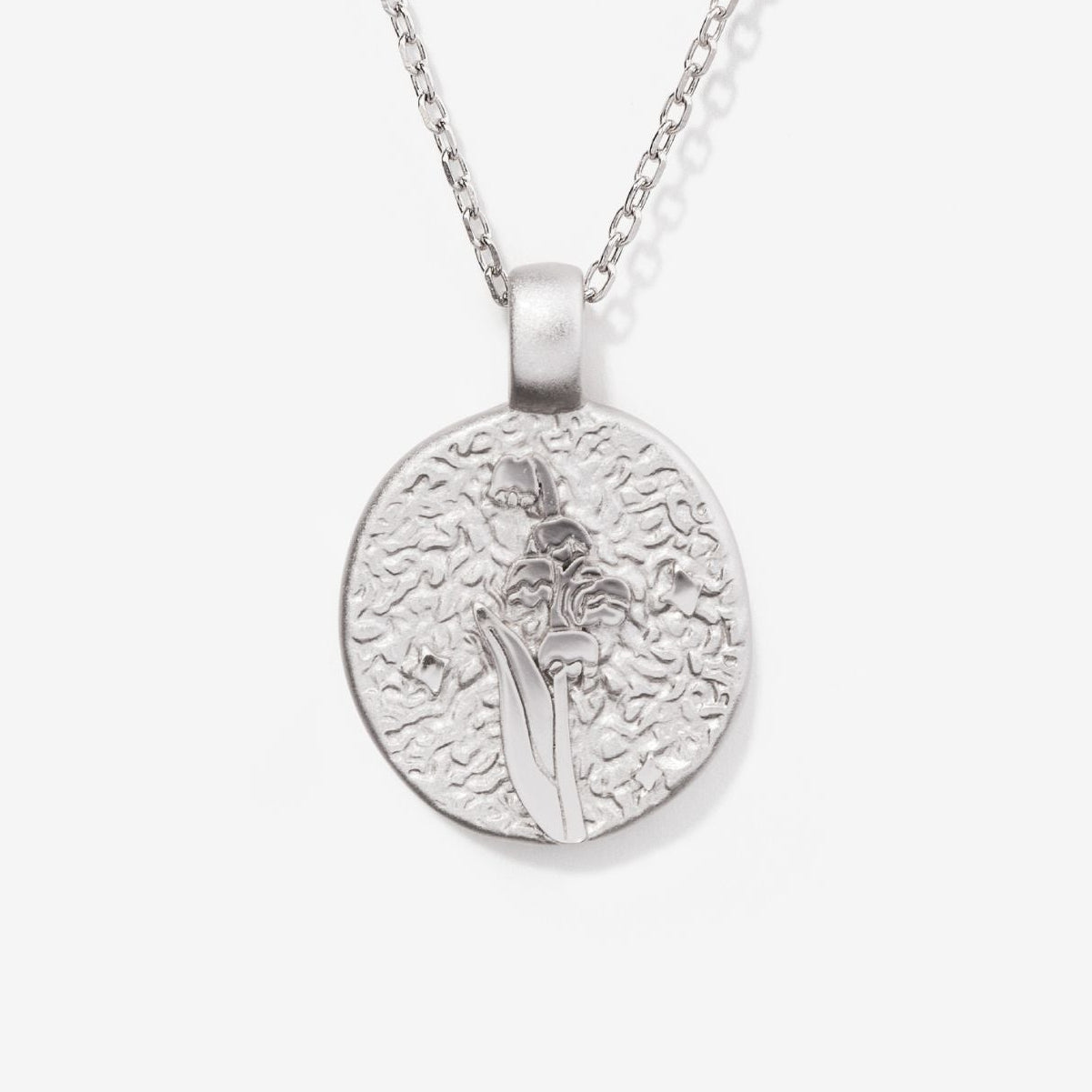 Lily of the Valley May Birth Flower Silver Necklace