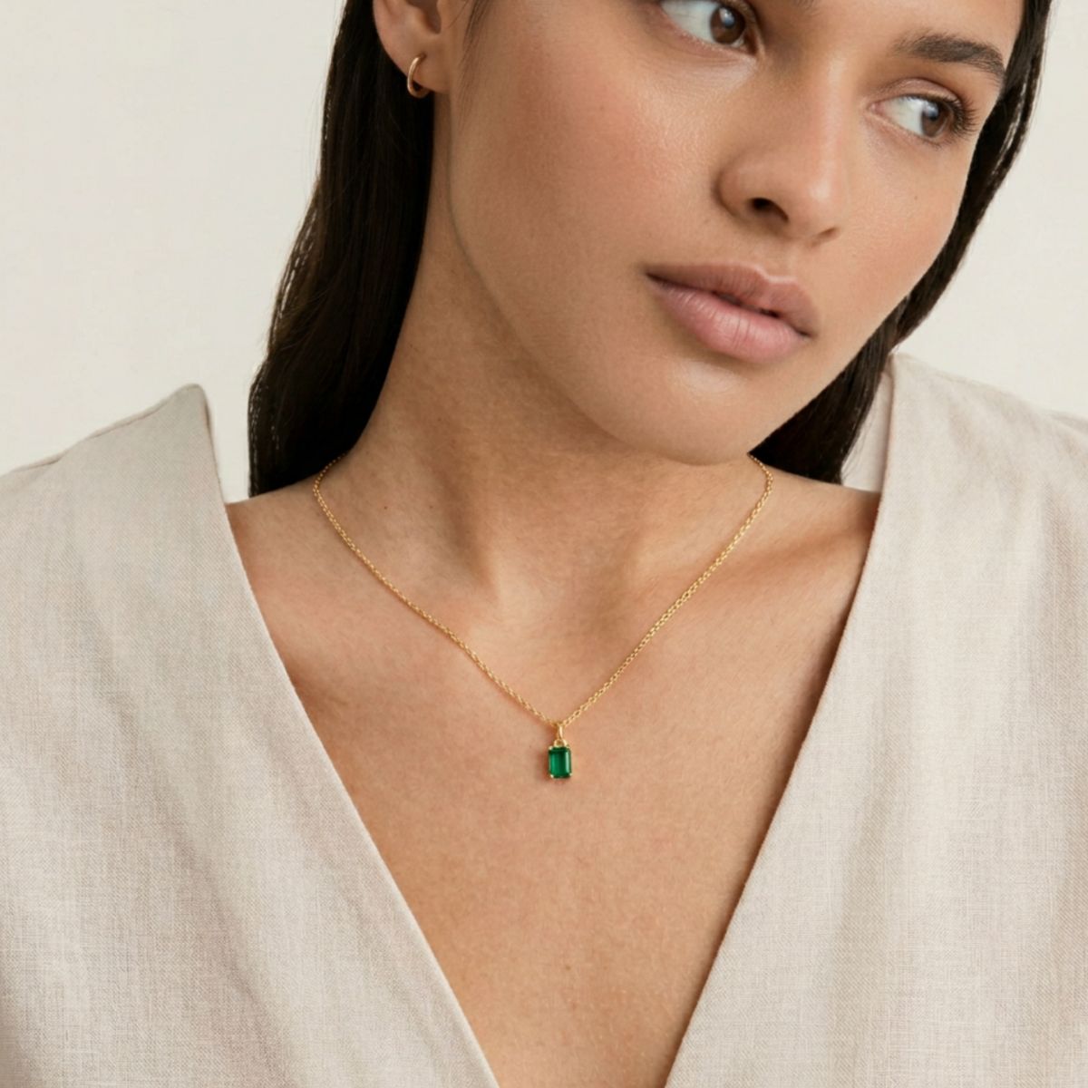 May Birthstone Emerald Necklace