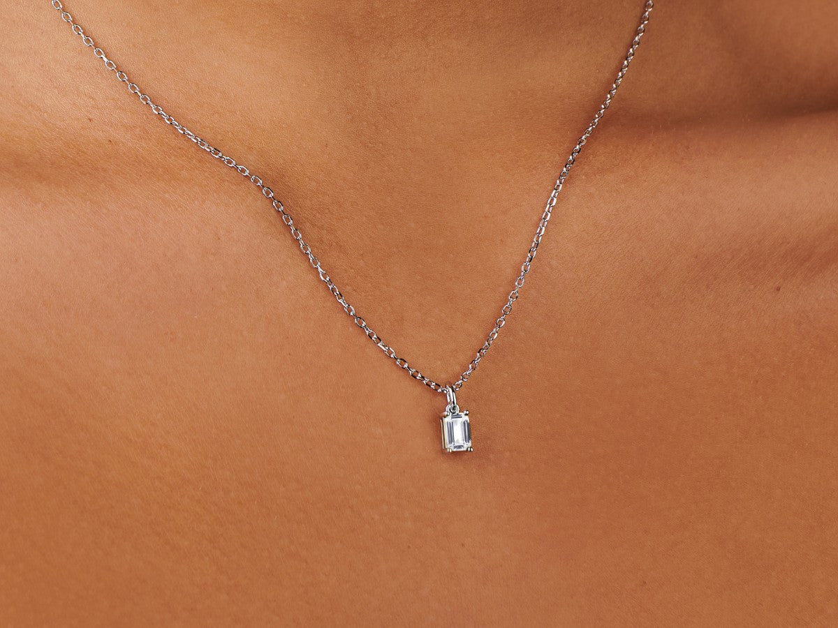 Aqumarine March Birthstone Silver Necklace | Little Sky Stone