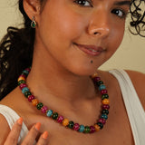 Multi-color Semi-Precious Gemstone Beaded Necklace Jane