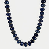 Navy Blue Beaded Necklace Jane