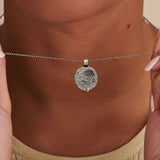 Marigold October Birth Flower Silver Necklace