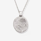 Marigold October Birth Flower Silver Necklace