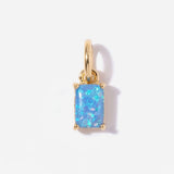 october Birthstone Blue Opal in 10k Solid Gold