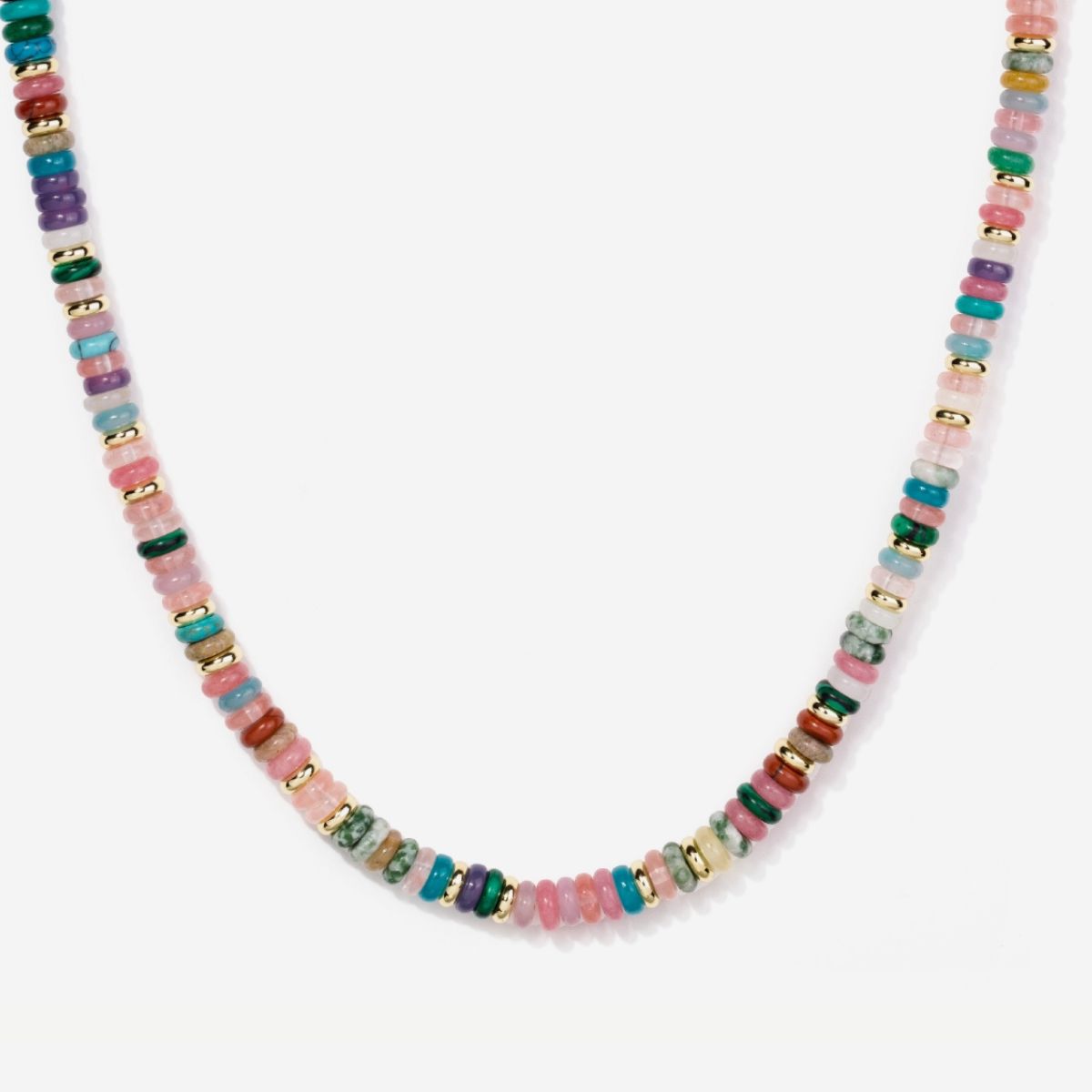 Beaded Mix Gemstone Multicolor Quartz Choker Necklace  display picture 1