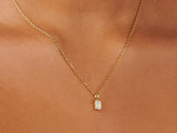 Baguette Opal October Birthstone Necklace | Little Sky Stone