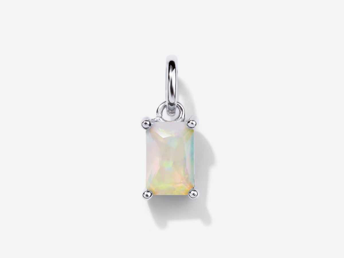Opal October Birthstone Sterling Silver Charm | Little Sky Stone