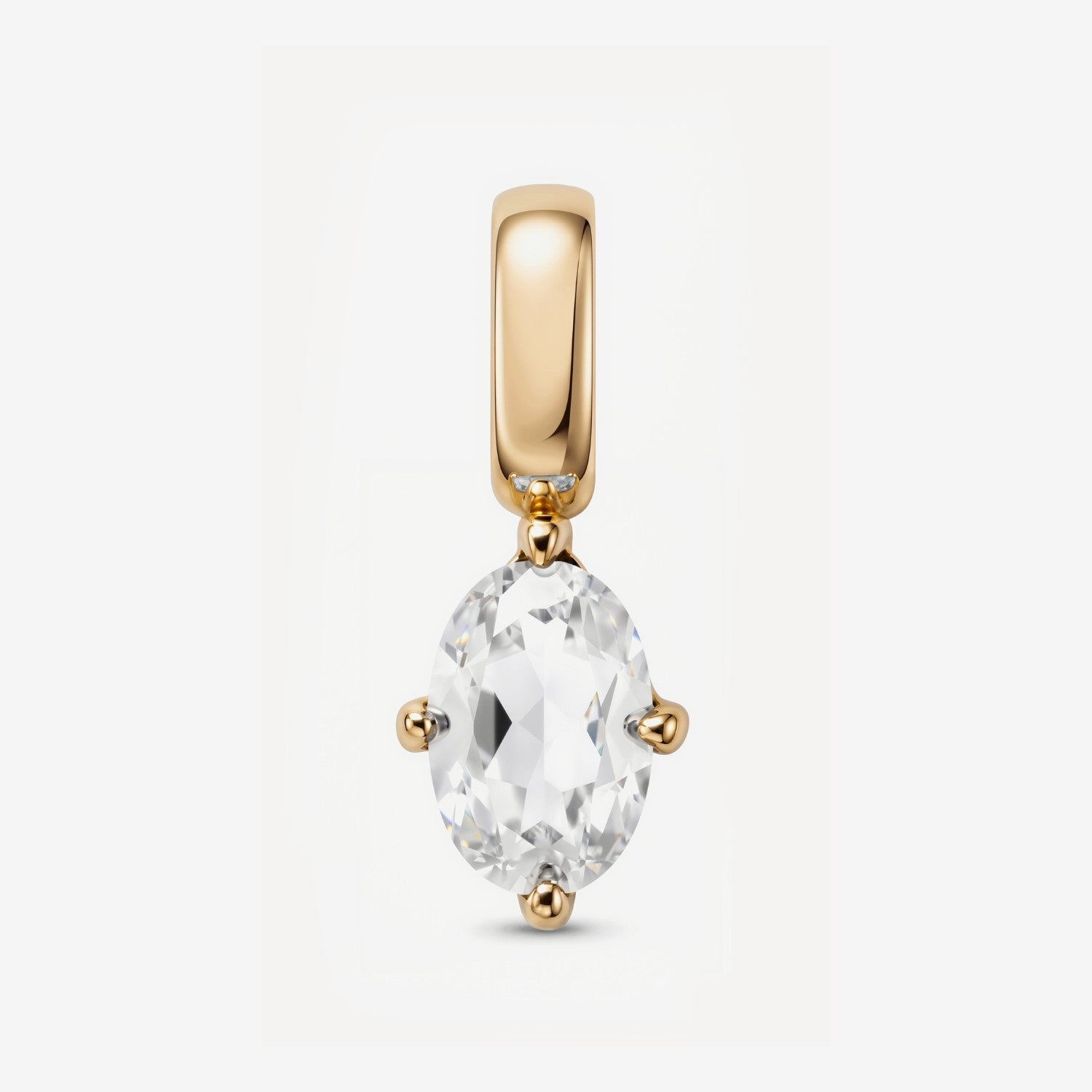 Oval April Moissanite Charm