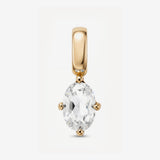 Oval April Moissanite Charm