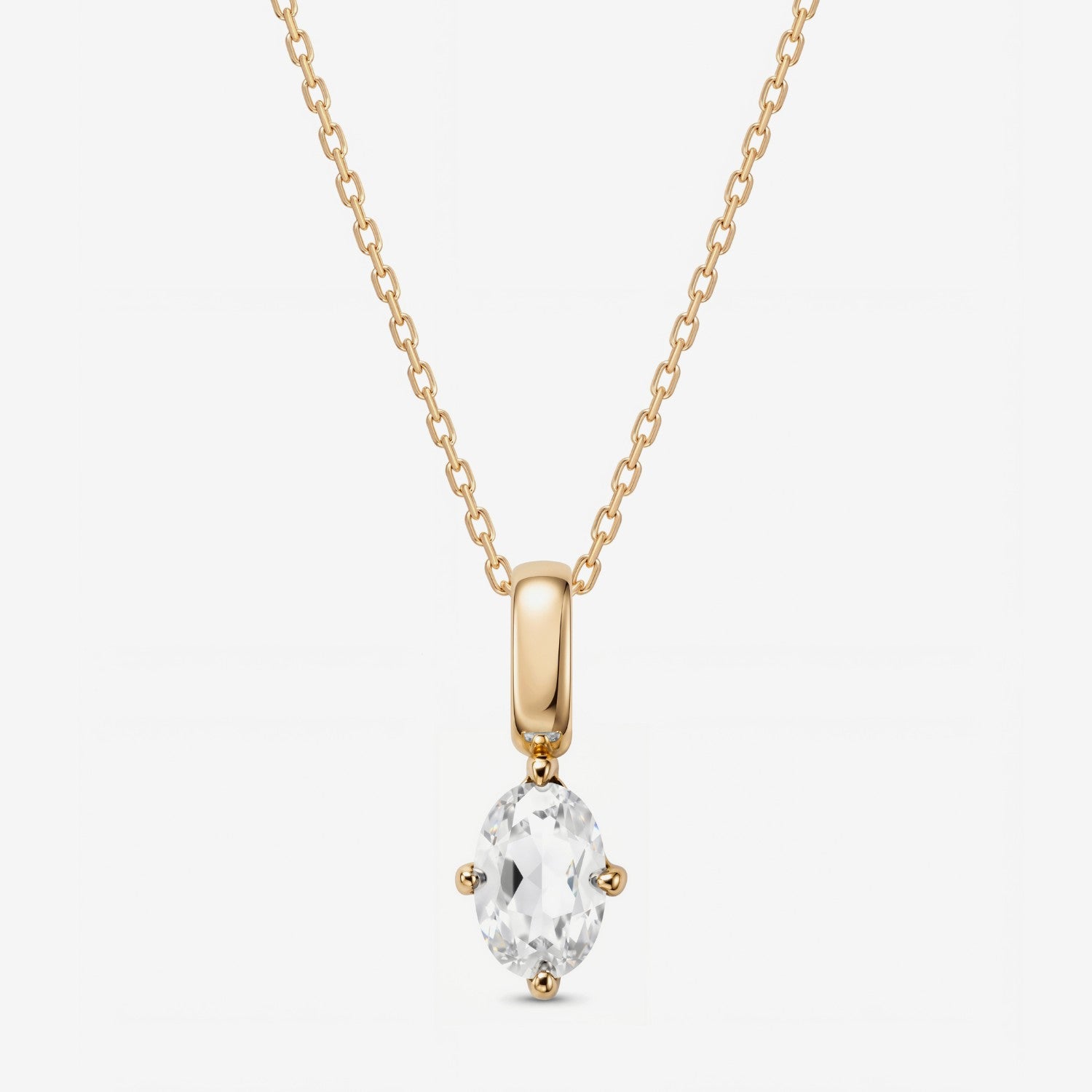 Oval April Birthstone Moissanite Necklace