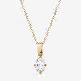 Oval April Birthstone Moissanite Necklace