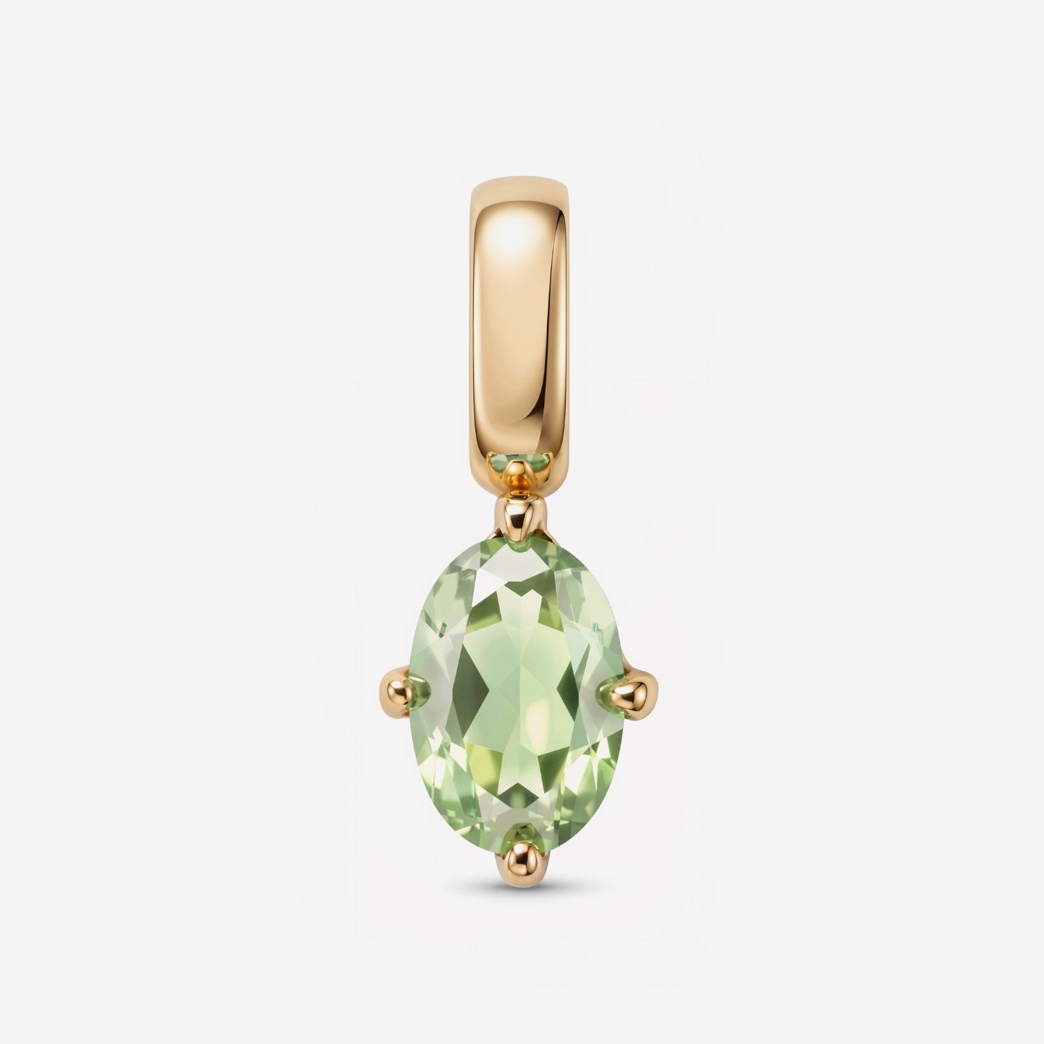 Oval August Peridot Charm