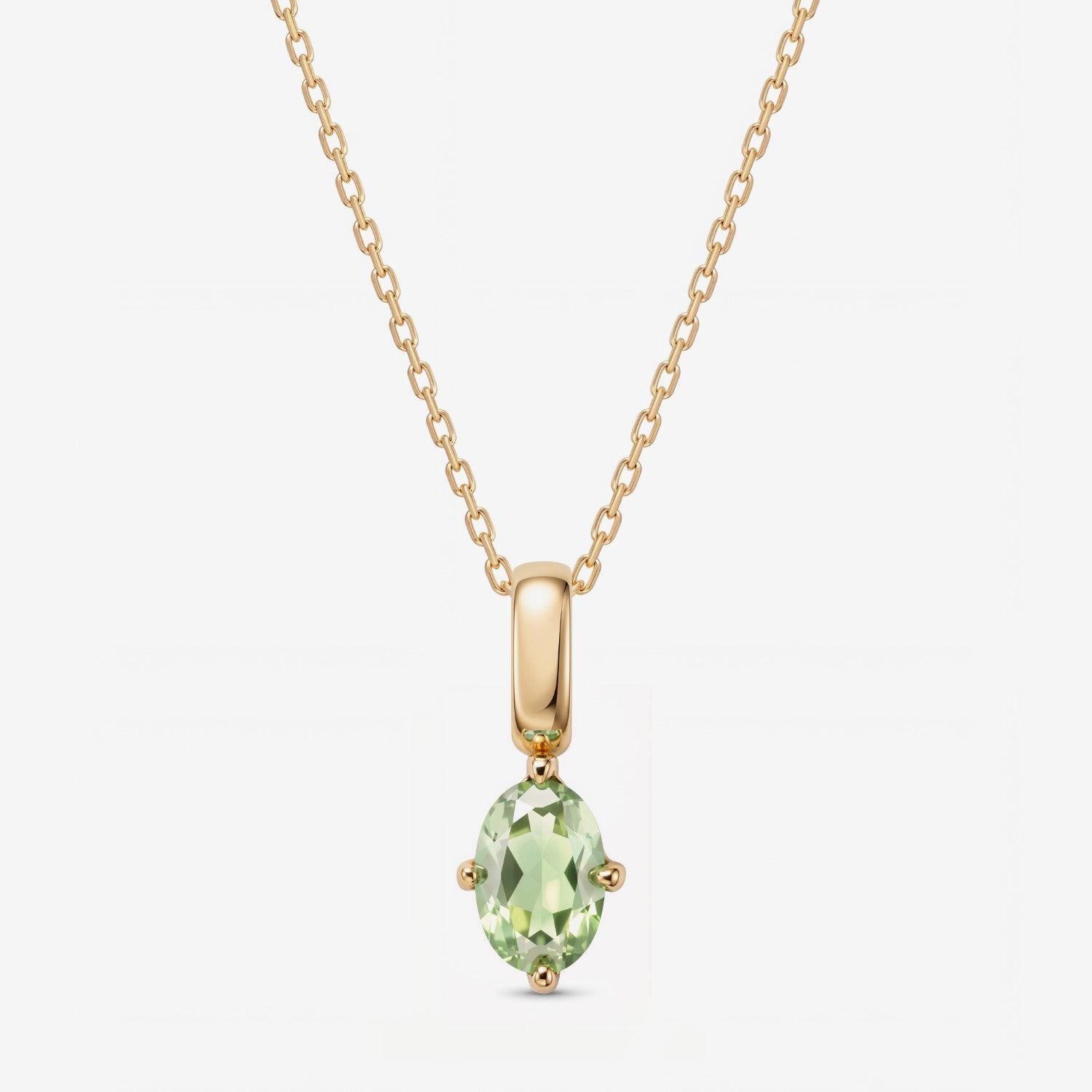 Oval August Birthstone Peridot Necklace