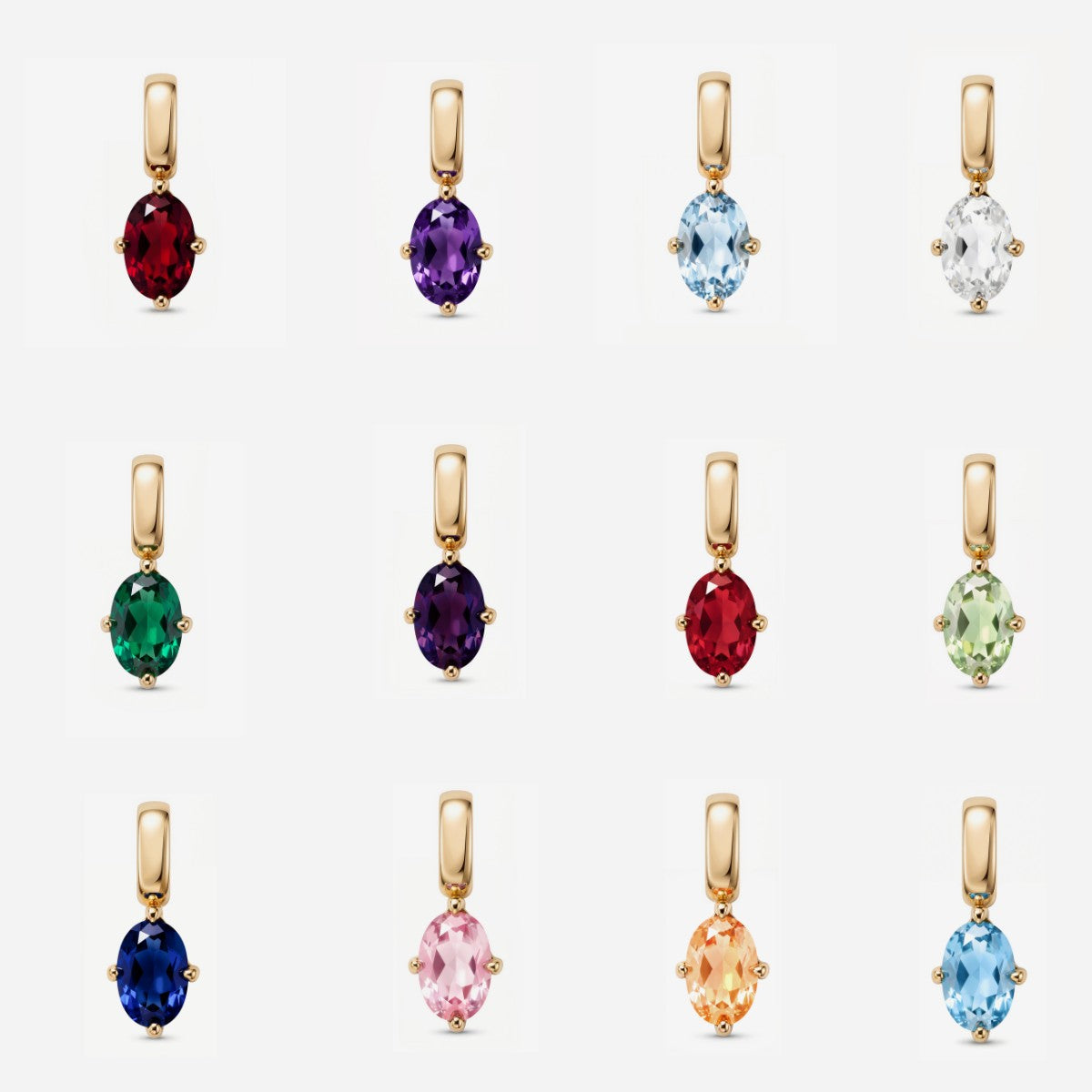 Oval Birthstone Charms