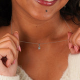 Oval Birthstone Silver Necklace