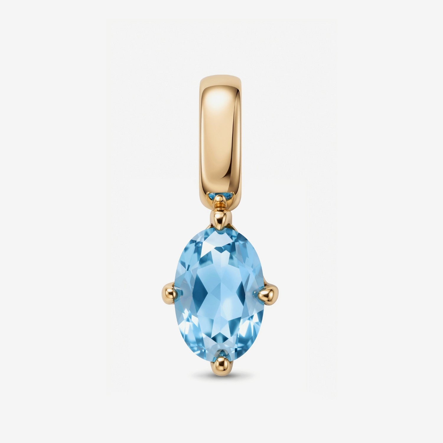 Oval December Blue Topaz Charm