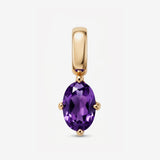 Oval February Amethyst Charm