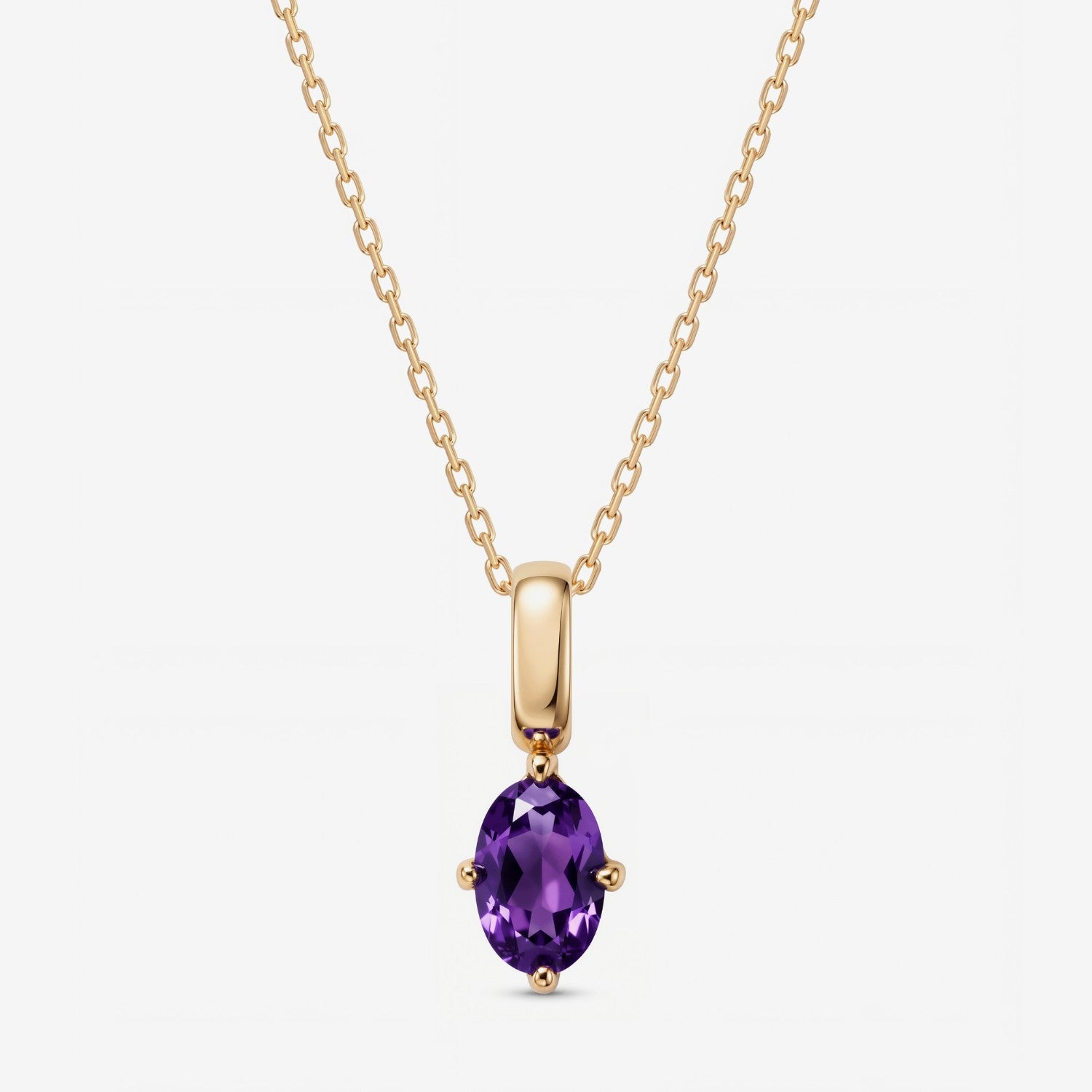 Oval February Birthstone Amethyst Necklace