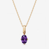 Oval February Birthstone Amethyst Necklace