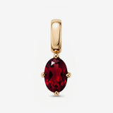 Oval January Garnet Charm
