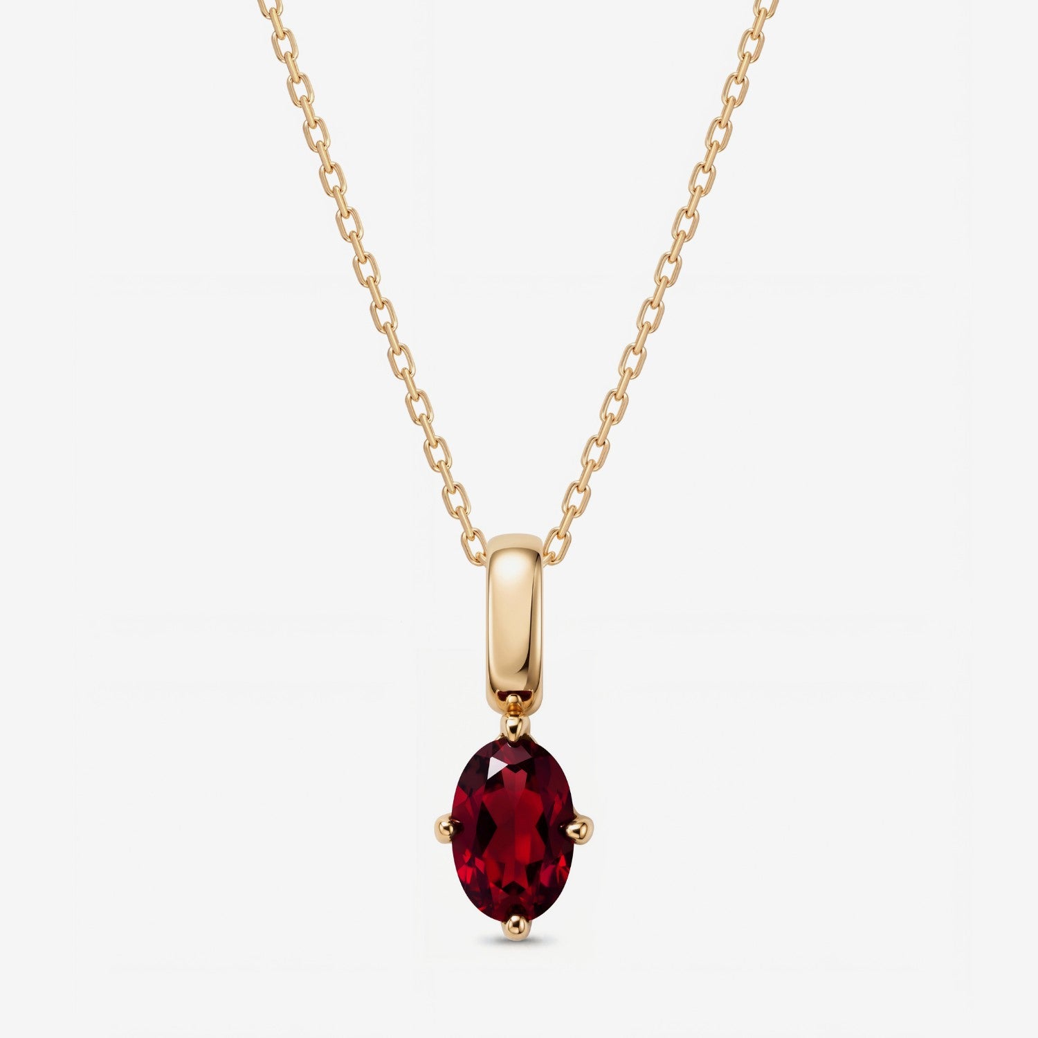 Oval January Birthstone Garnet Necklace