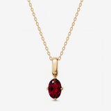 Oval January Birthstone Garnet Necklace