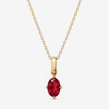Oval July Birthstone Ruby Necklace