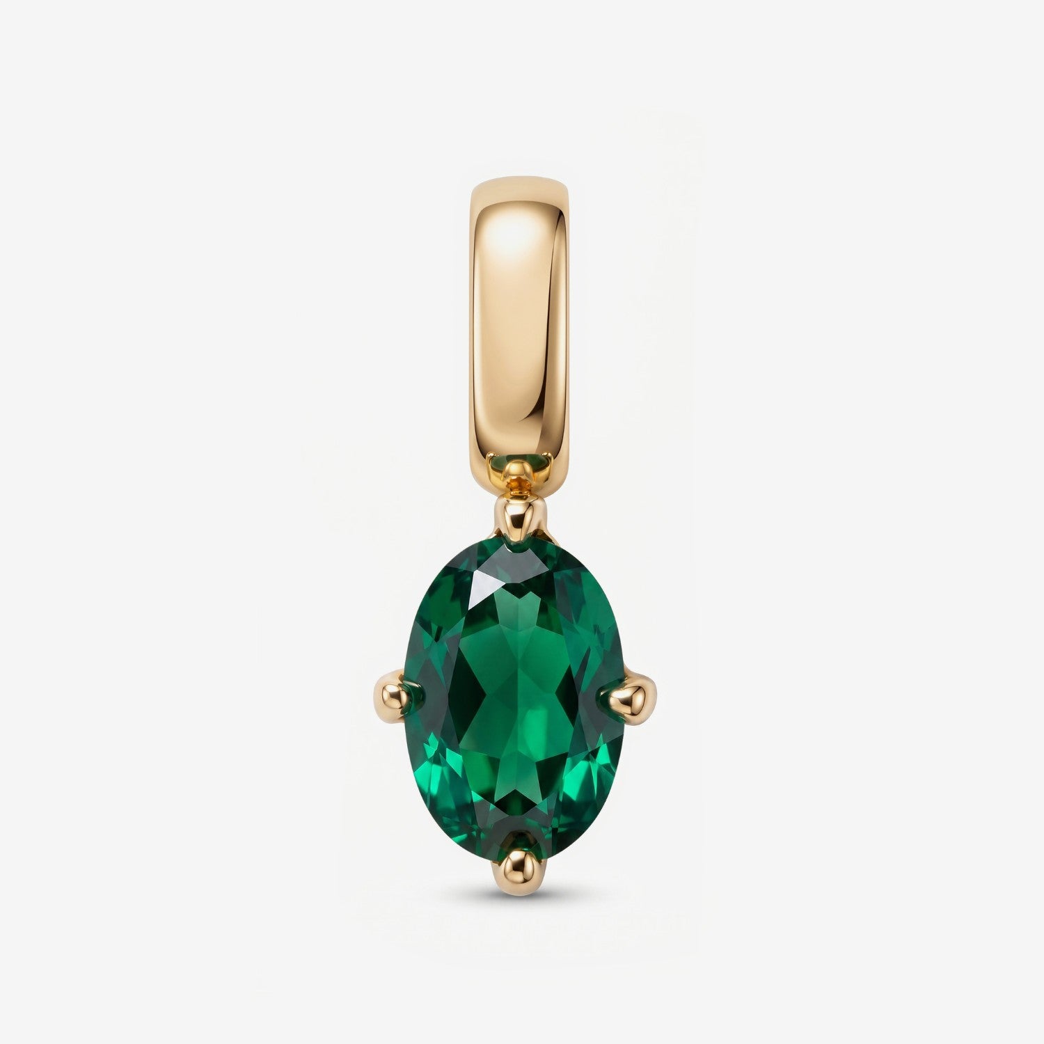 Oval May Emerald Charm