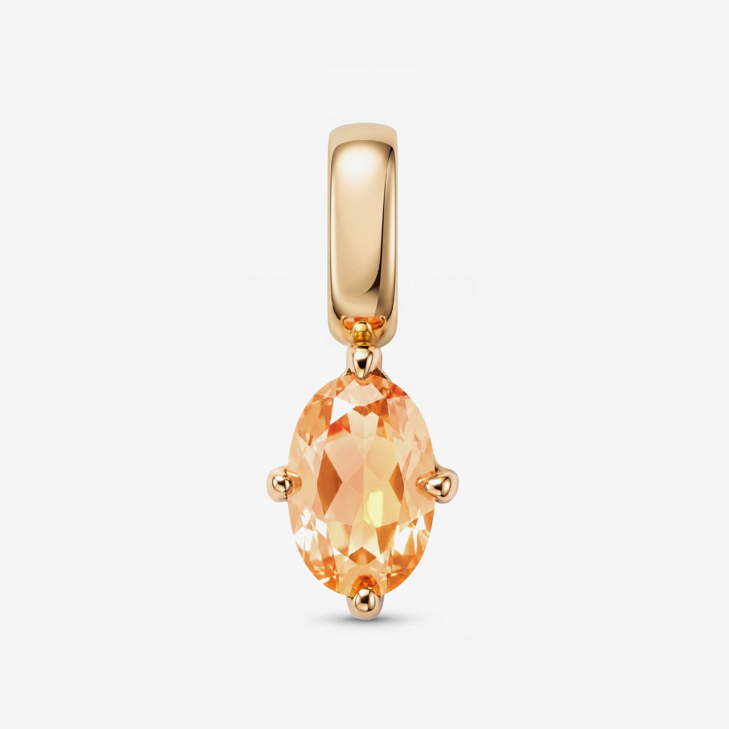 Oval November Citrine Charm