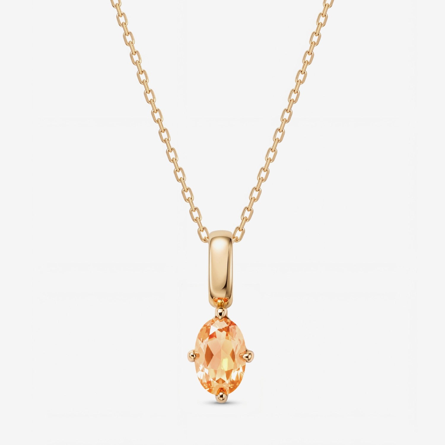 Oval November Birthstone Citrine Necklace