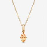 Oval November Birthstone Citrine Necklace