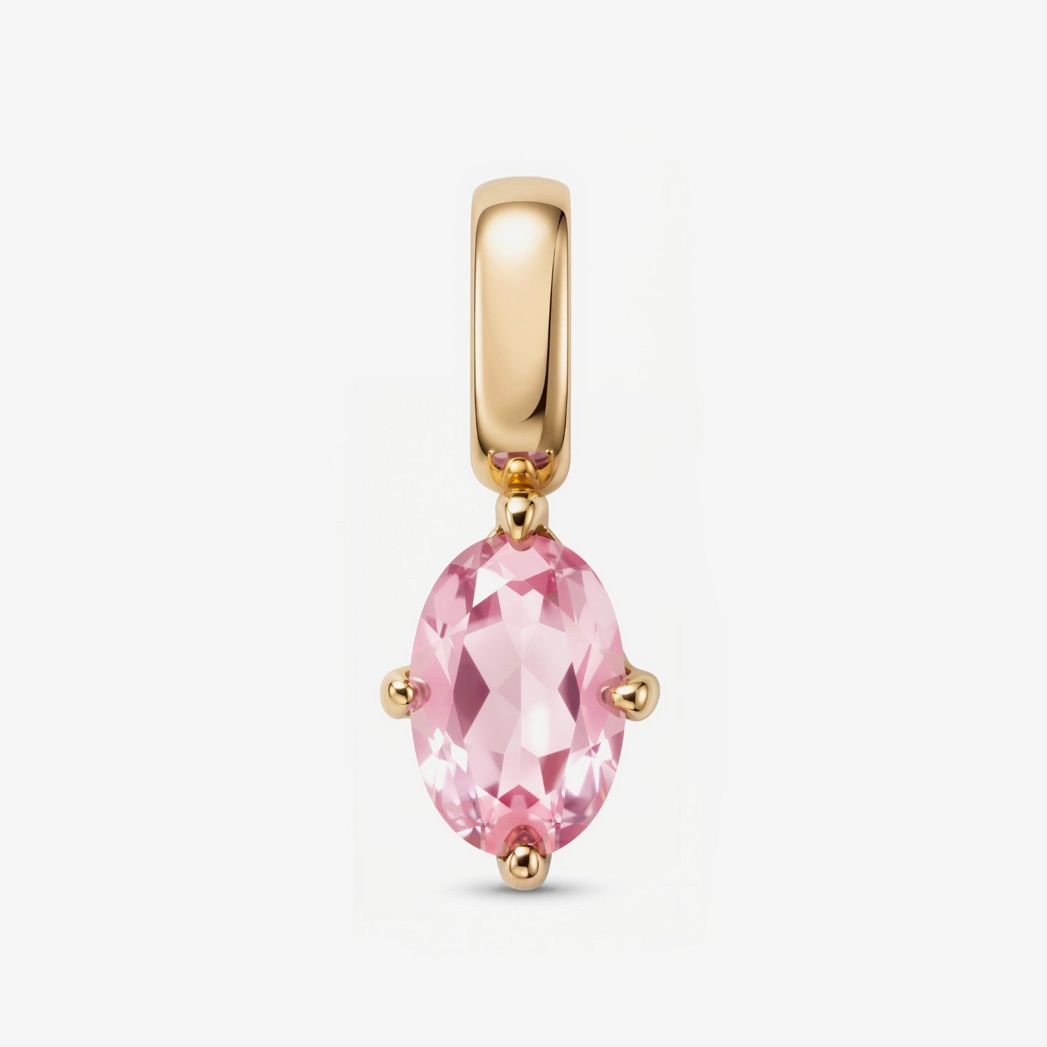 Oval October Pink Tourmaline Charm