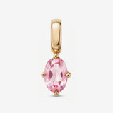 Oval October Pink Tourmaline Charm