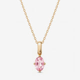 Oval October Birthstone Pink Tourmaline Necklace