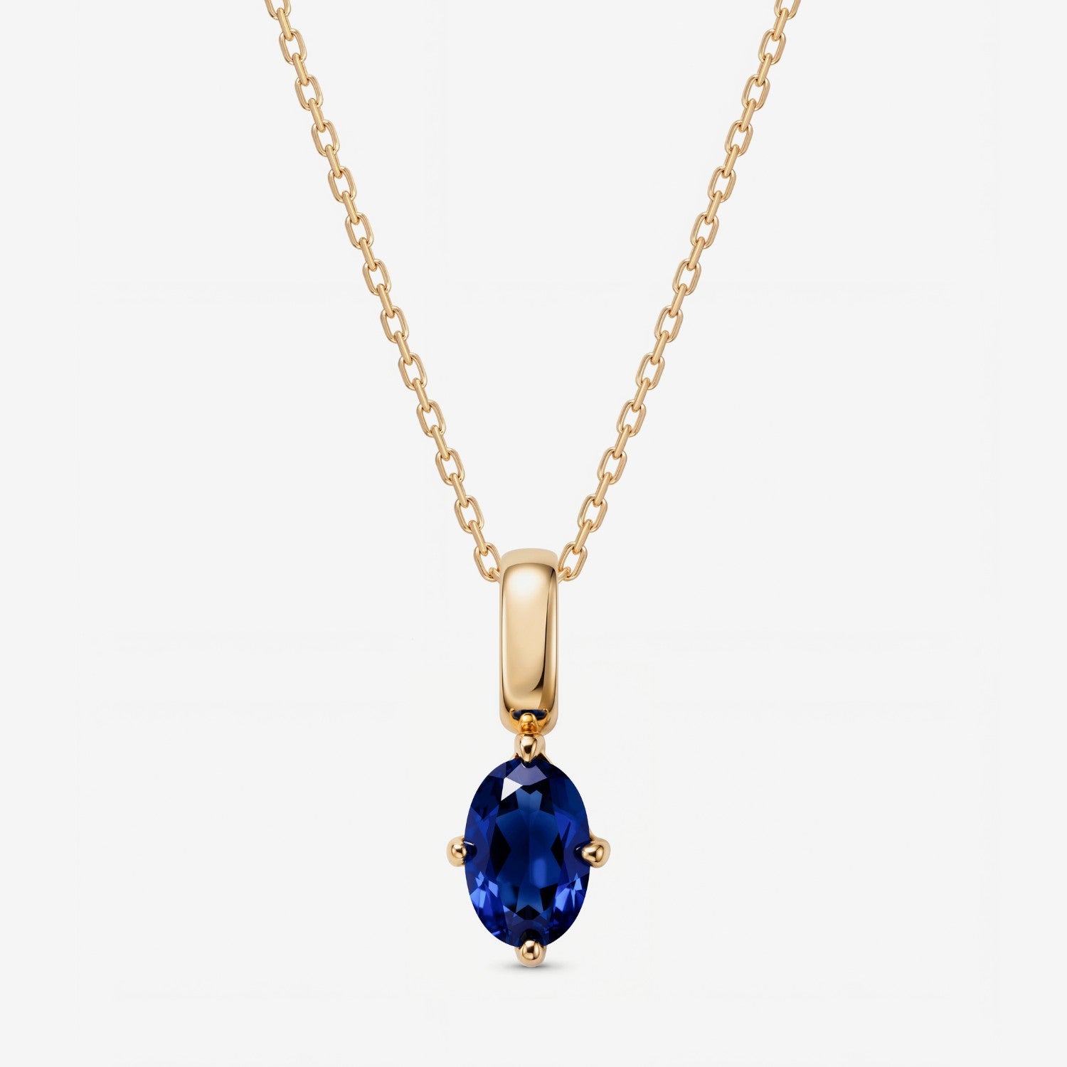 Oval September Birthstone Sapphire Necklace