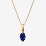 Oval September Birthstone Sapphire Necklace