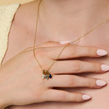 Oval Three Birthstone Necklace