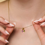 Oval Two Birthstone Necklace