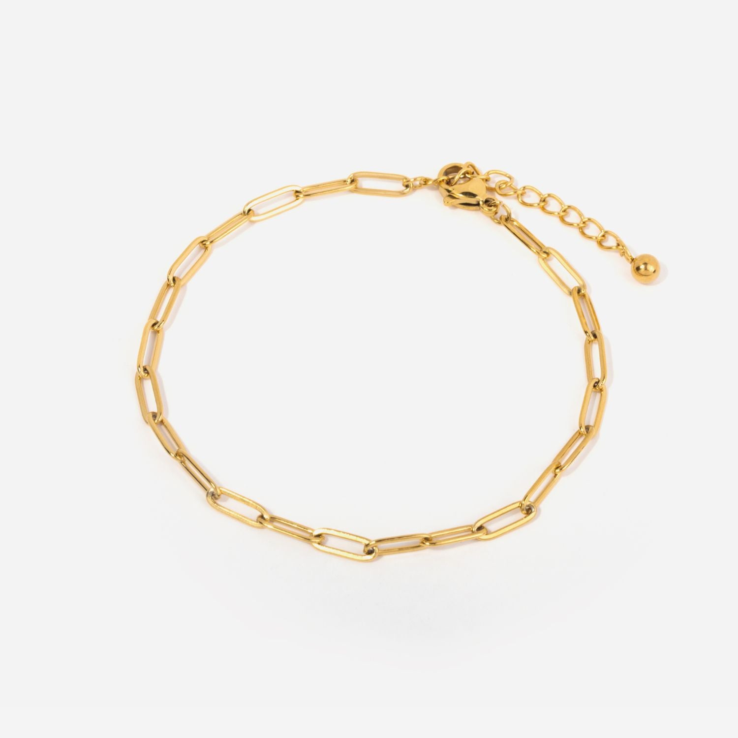 Paperclip Link Chain Bracelet in 14k Gold Stainless Steel