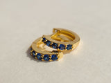 Pave Sapphire Huggie Earrings | Little Sky Stone