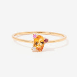 Pear Cut Citrine Cluster Ring Elara