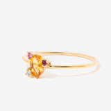 Pear Cut Citrine Cluster Ring Elara