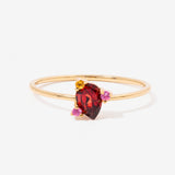 Pear Cut Garnet Cluster Ring Elara