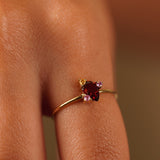 Pear Cut Garnet Cluster Ring Elara