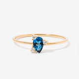 Pear Cut London Blue Topaz Cluster Ring Elara